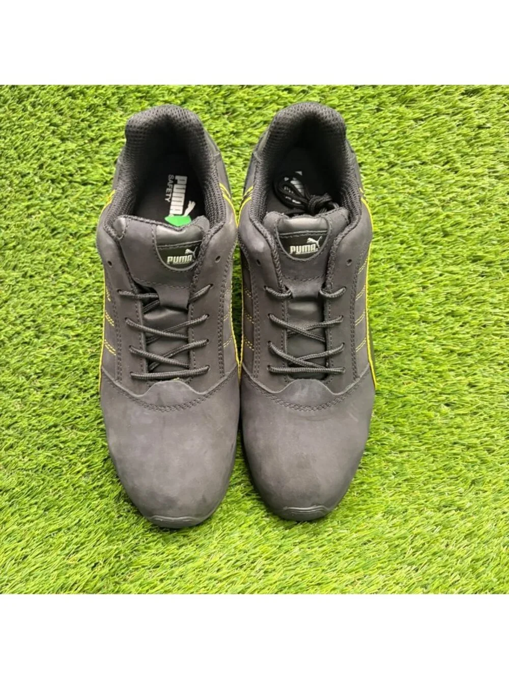 Puma Amsterdam Low Mens Size 11 Black Yellow Aluminum Toe Safety Work Shoes